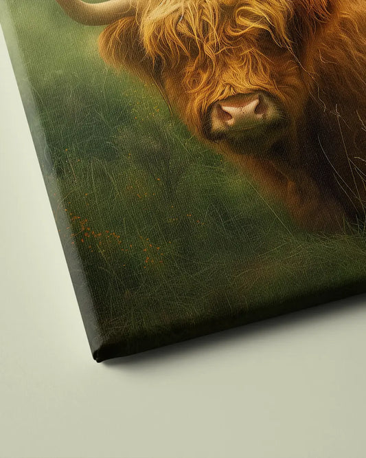 Canvas - Schotse Hooglander - Abstract Schilderij