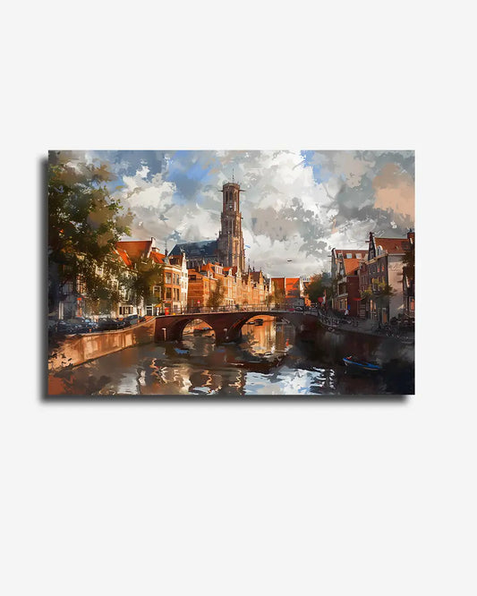 Canvas - Skyline - Utrecht - Lente - Impressionisme - Claude Monet
