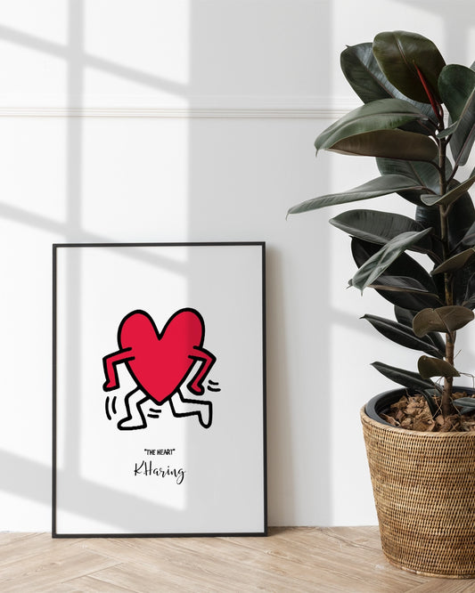 'The Heart' Keith Haring - Abstracte Poster poster wanddecoratie – A3 formaat