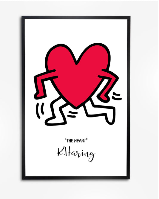 'The Heart' Keith Haring - Abstracte Poster poster wanddecoratie – A4 formaat