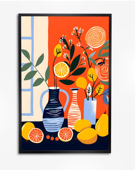 Flowers & Fruit - Stilleven - Henri Matisse poster wanddecoratie – A4 formaat