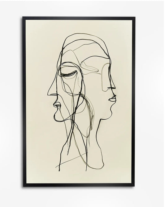 Poster - Twee gezichten - Abstract - Henri Matisse poster wanddecoratie – A4 formaat